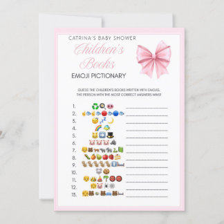 Pink Bow Coquette Baby Shower - Editable Name, 5x7 Invitation