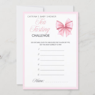 Pink Bow Coquette Baby Shower - Editable Name, 5x7 Invitation