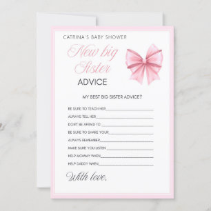 Pink Bow Coquette Baby Shower - Editable Name, 5x7 Invitation