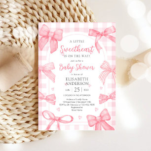Pink Bow Coquette Baby Shower Invitation