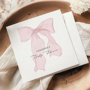 Pink Bow Coquette Baby Shower Napkin