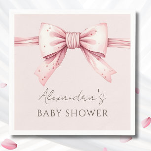 Pink Bow Coquette Baby Shower Napkin