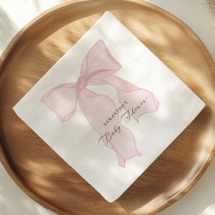Pink Bow Coquette Baby Shower Napkin