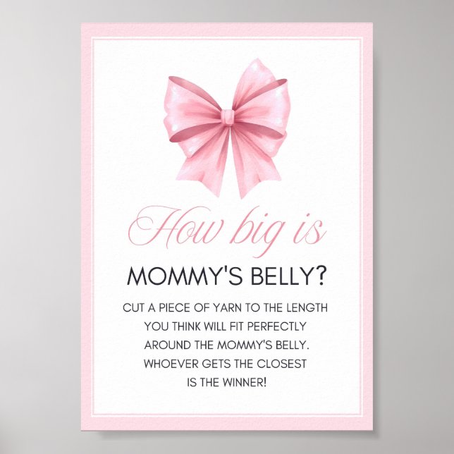 Pink Bow Coquette Baby Shower Sign (Front)