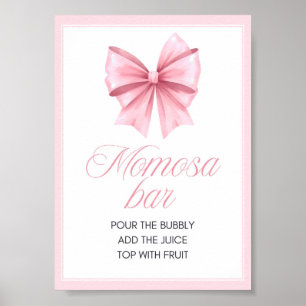 Pink Bow Coquette Baby Shower Sign