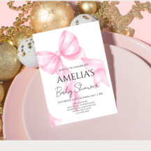Pink Bow Coquette Baby Shower Welcome