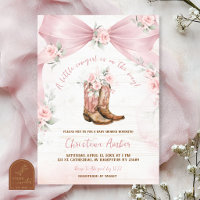Pink Bow Coquette Boots and Bows Baby Shower
