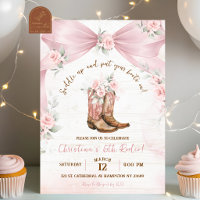 Pink Bow Coquette Boots and Bows Birthday