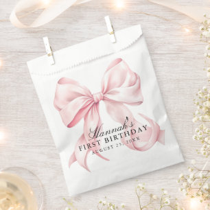 Pink Bow Coquette Bow Theme Favour Bags