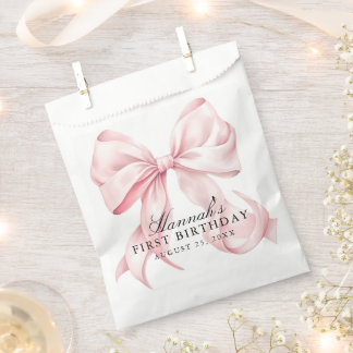 Pink Bow Coquette Bow Theme Favour Bags