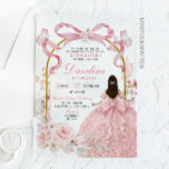 Pink Bow Coquette Butterfly Quinceañera Acrylic Invitations<br><div class="desc">Pink Bow Coquette Butterfly Quinceañera Acrylic Invitation,  Blush Pink Floral Dress Quinceañera Invitation,  Blush Pink Mis Quince Anos XV Invitaciones de Acrilico</div>