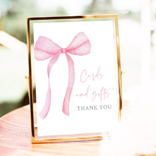 Pink Bow Coquette Cards and Gifts Birthday Sign