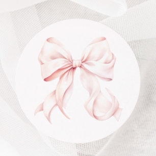 Pink Bow Coquette Classic Round Sticker