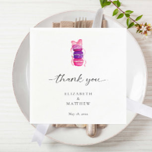 Pink Bow Coquette Elegant Macaron Wedding Napkin