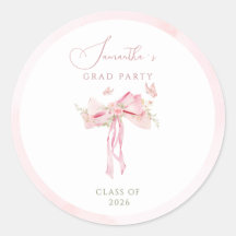  Pink bow coquette FLORAL graduation 