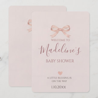 Pink Bow Coquette Girl Baby Shower Invitation