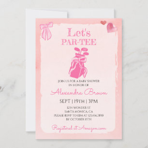 Pink Bow Coquette Golf Girl Baby Shower Invitation