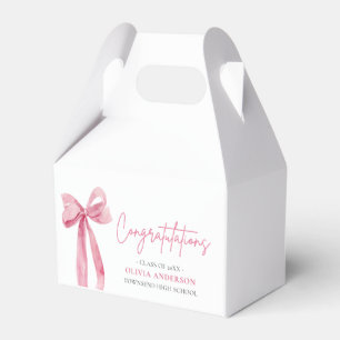 Pink Bow Coquette Graduation Congratulation Favour Box