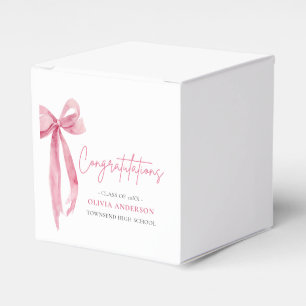 Pink Bow Coquette Graduation Congratulation Favour Box