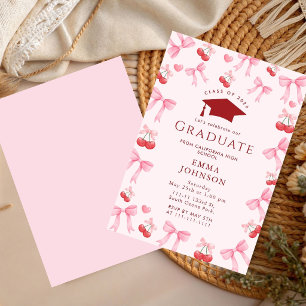 Pink Bow Coquette Graduation Party 2026 Invitation