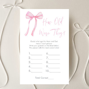 Pink Bow Coquette How Old Were They Shower Game