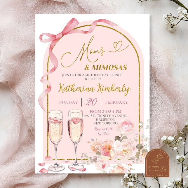 Pink Bow Coquette Mother's Day Brunch Invitation (Creator Uploaded)