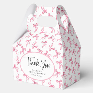 Pink Bow Coquette Personalised Bridal Shower Favour Box