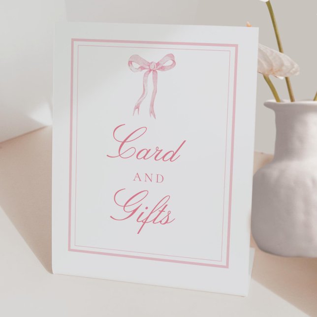 Pink Bow Coquette Ribbon Cards and Gifts Sign (Creator Uploaded)