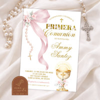Pink Bow Coquette Rosary Primera comunion