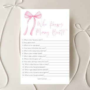 Pink Bow Coquette Who Knows Mummy Best Game