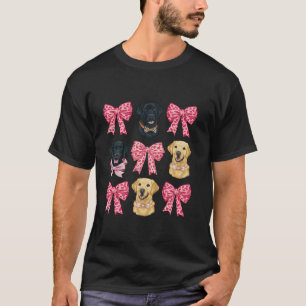 Pink Bow Coquette Yellow Black Labrador Retriever T-Shirt