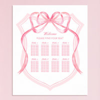 Pink Bow Crest Baptism Seating Chart