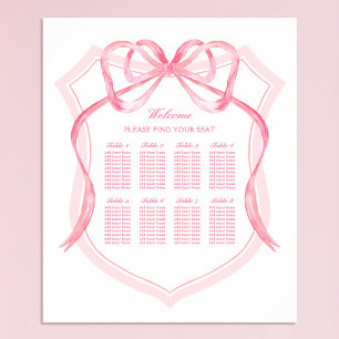 Pink Bow Crest Baptism Seating Chart