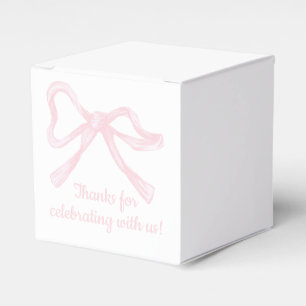 Pink Bow, Custom Pink Ribbon Favour Box