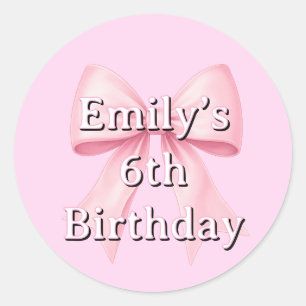 pink bow customisable sticker
