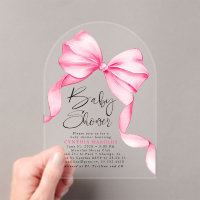 Pink Bow Cute Baby Girl Baby Shower