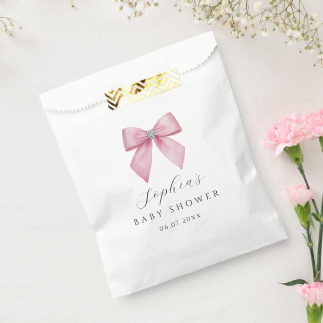 Pink Bow Cute Baby Shower  Favour Bags (Sealed)
