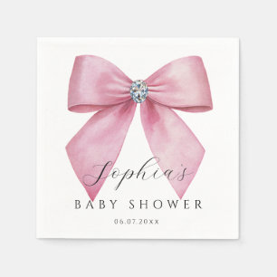 Pink Bow Cute Baby Shower  Napkin