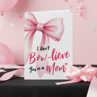Pink Bow Cute New Mom Funny Happy Mother's Day