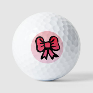 Pink Bow Design Golf Balls