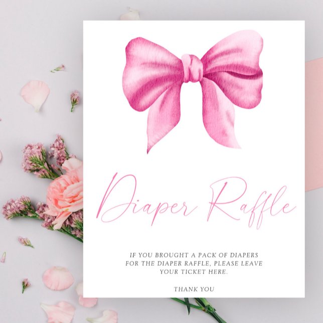 Pink bow - diaper raffle poster (Creator Uploaded)