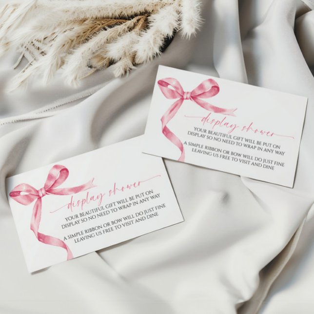 Pink Bow Display Baby Shower Enclosure Card (Creator Uploaded)