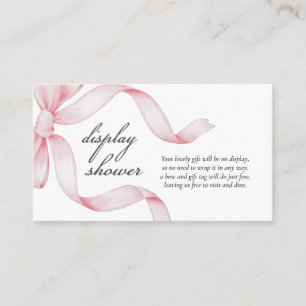Pink Bow Display Shower Enclosure Card