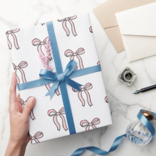 Pink Bow Doodle  Wrapping Paper