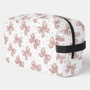 Pink Bow Dot Cosmetic Dopp Kit