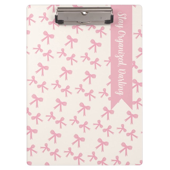 Pink Bow Dreams Clipboard (Front)