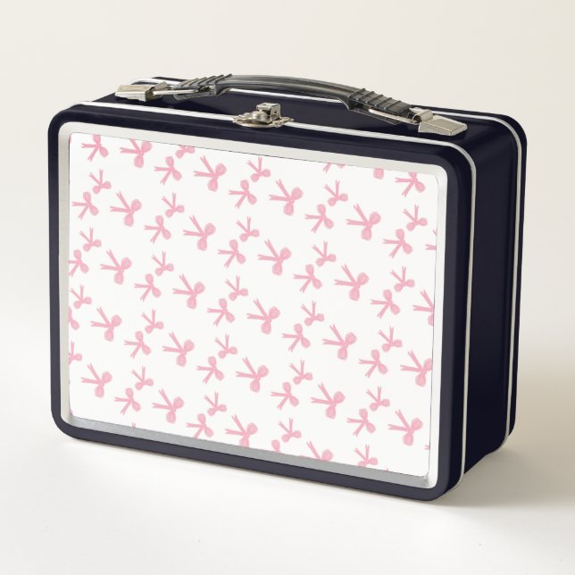 Pink Bow Dreams Lunch Box | Cute Coquette Pink Bow (Front)