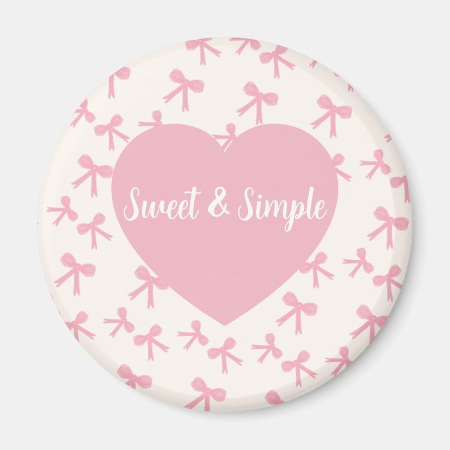 Pink Bow Dreams Refrigerator Magnet (Front)