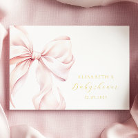 Pink Bow Elegant Baby Shower Gold