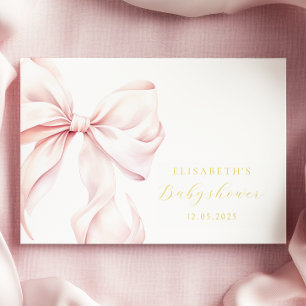 Pink Bow Elegant Baby Shower Gold Guest Book